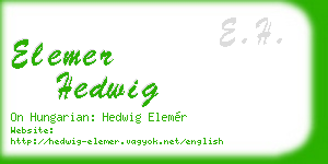 elemer hedwig business card